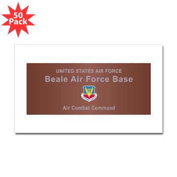 BAFB - M01 - 01 - Beale Air Force Base - Sticker (Rectangle 50 pk)
